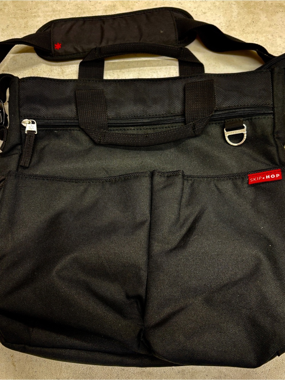 Skip Hop Duo Signature Diaper Bag black w/ changing pad NEW